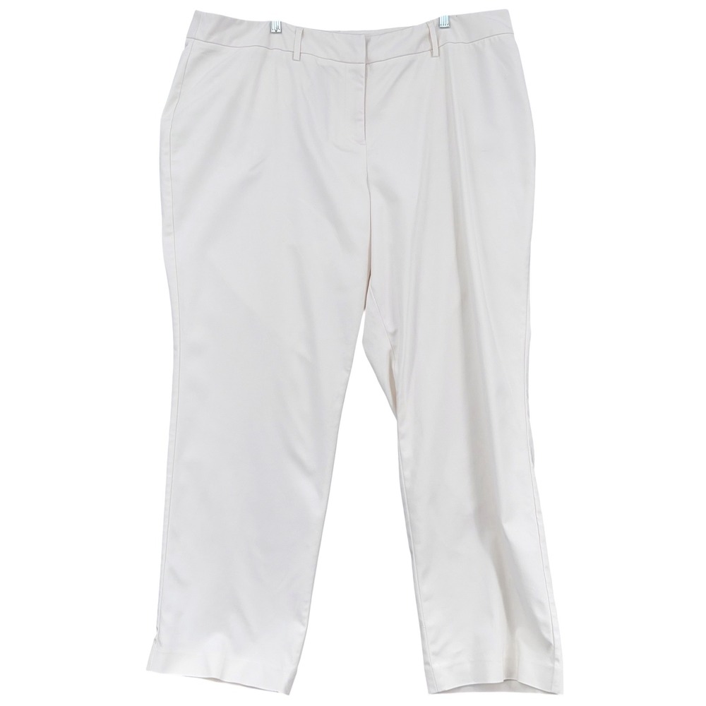 Lane Bryant Collection Dress Pants Women 24 Cotton Blend Cream